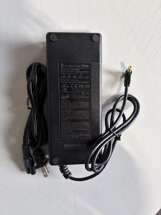 Authentic Hiboy 54.6V 2.0A Li-ion Battery Charger (Model: FCA136-546020) for Electric Scooters