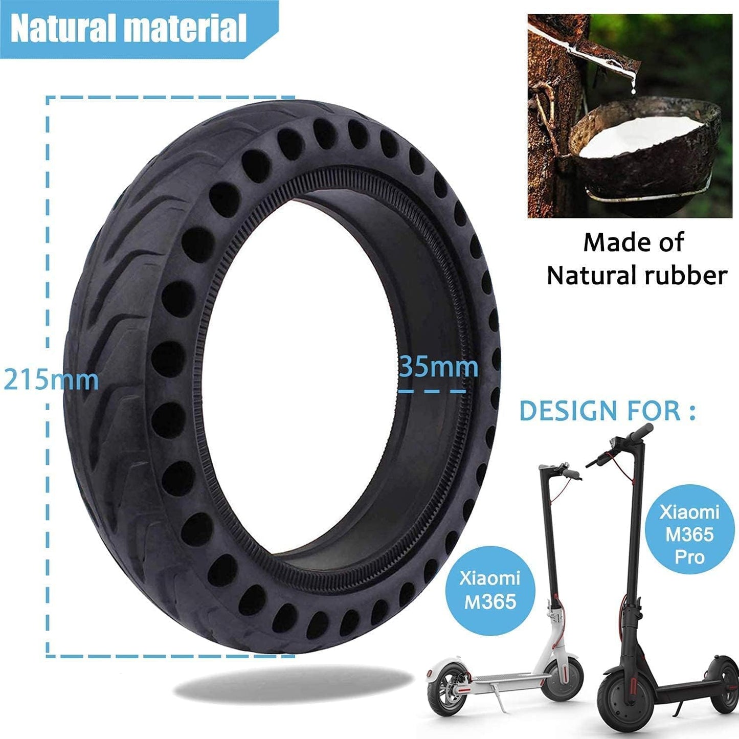 Solid Tire for Xiaomi m365 Electric Scooter gotrax gxl/gotrax XR - 2 pcs