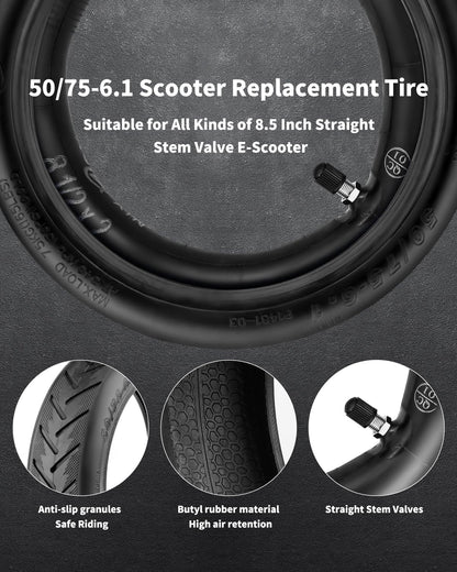 Tire & tube for 8.5in Scooter wheel, 50/75-6.1 Tire (Individual)