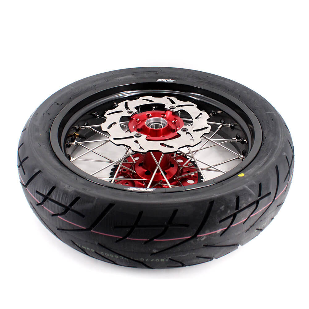 KKE 3.5 & 4.25 Supermoto Tires Rims Fit For HONDA CRF250X CRF450X 2005-2018