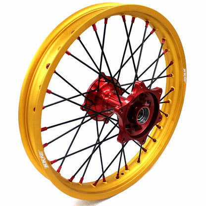 KKE 1.6"x21" & 2.15"x19" Wheels for Honda CRF / CR — Red/Gold
