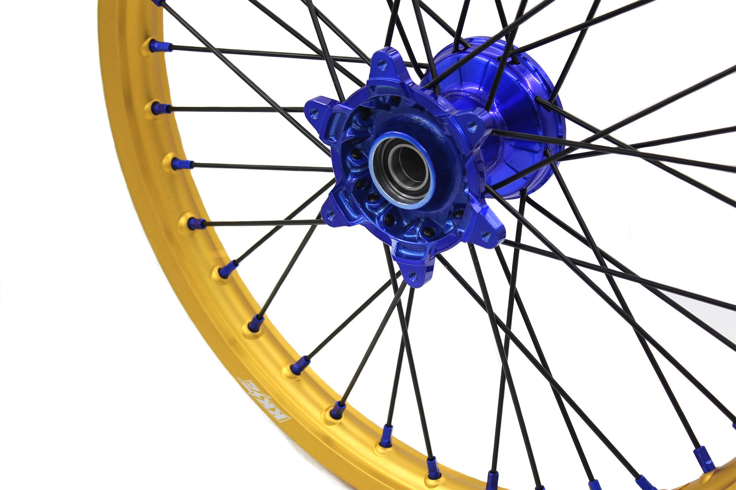 KKE 21"&19" Mx Dirtbike Cast Wheels For YAMAHA YZ125 YZ250 YZ250F YZ450F Gold Rim Black Spokes