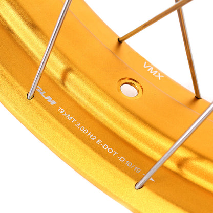 VMX-Racing 19in. 17in. Tubeless Wheels Fit For BMW F750GS 2019-2024 Gold GLM Rims