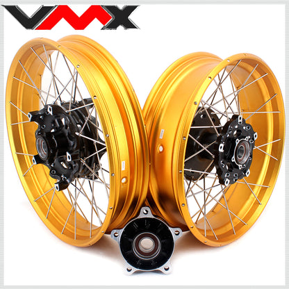 VMX-Racing 19in. 17in. Tubeless Wheels Fit For BMW F750GS 2019-2024 Gold GLM Rims