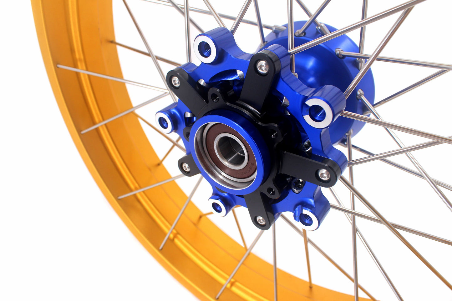 VMX 19inch 17inch CUSH Drive Spoked Tubeless Wheels Set For BMW G310GS 2016-2024 Blue Hub & Gold Rim