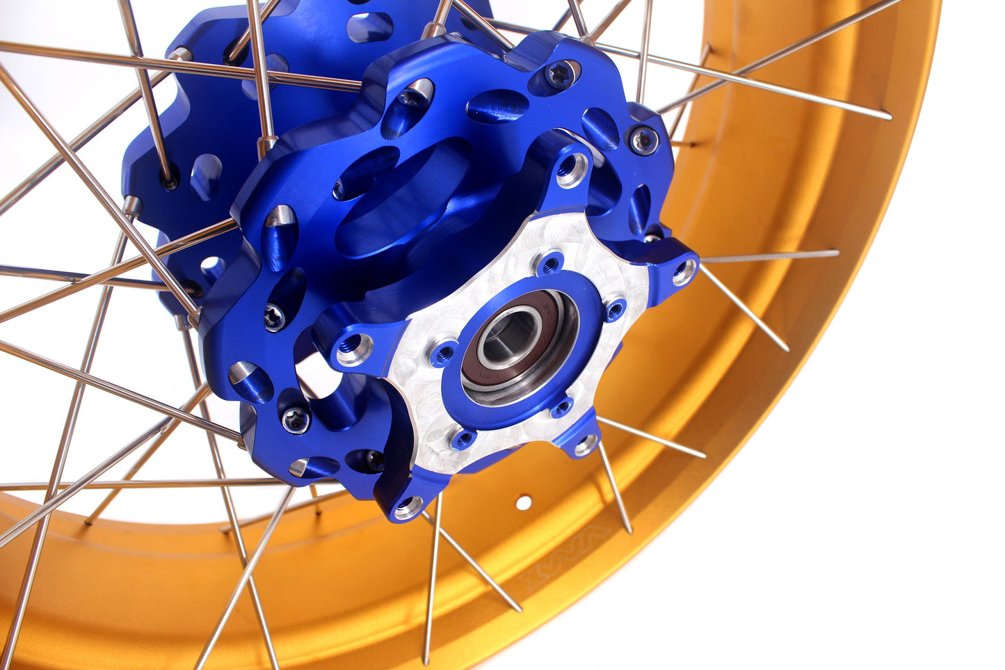 VMX 19inch 17inch CUSH Drive Spoked Tubeless Wheels Set For BMW G310GS 2016-2024 Blue Hub & Gold Rim