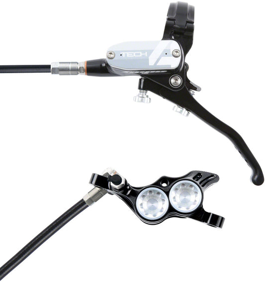 Hope Tech 4 E4 Disc Brake and Lever Set - Hydraulic, Post Mount, Silver