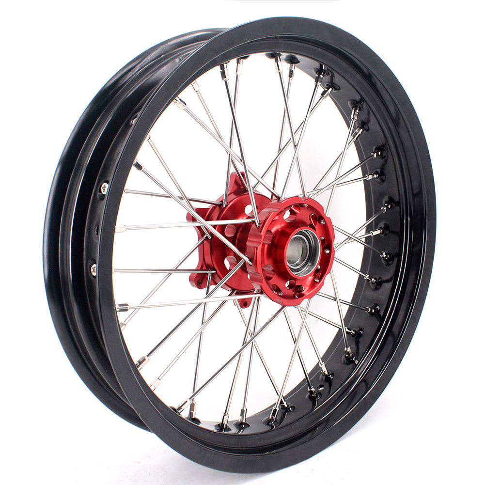KKE 3.5 & 4.25 Supermoto Motard Wheels Rims for BETA RR 2013-2022 Red Hubs