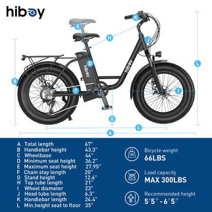 Hiboy EX6 Step-thru Fat Tire Electric Bike