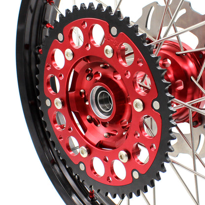 KKE 21&18 21&19 Wheels for HONDA CR125R 1998-2001 CR250R 1997 Red Nipples