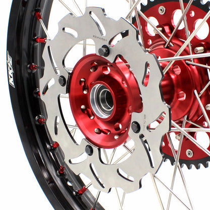 KKE 21&18 21&19 Wheels for HONDA CR125R 1995-1997 CR250R 1995-1996 Red Nipples