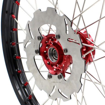 KKE 21&18 21&19 Wheels for HONDA CR125R 1998-2001 CR250R 1997 Red Nipples