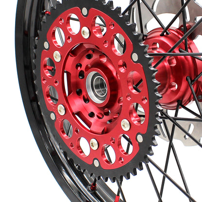 KKE 21/18 21/19 CNC MX Wheels Set For Honda XR400R 1996-2004 XR600R 1991-2000 Black Spokes