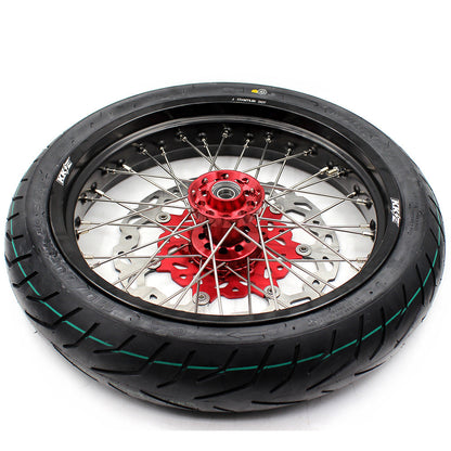 KKE 17 Inch Cush Drive Supermoto Wheels CST Tires For HONDA XR650R 2000-2008 Disc
