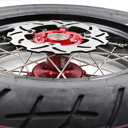 KKE 17 Inch Cush Drive Supermoto Wheels CST Tires For HONDA XR650R 2000-2008 Disc