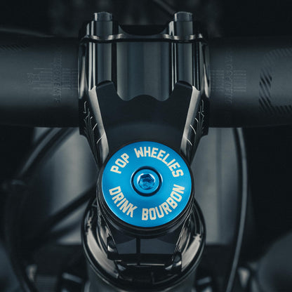 Pop Wheelies Drink Bourbon Bicycle Headset Cap