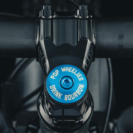 Pop Wheelies Drink Bourbon Bicycle Headset Cap