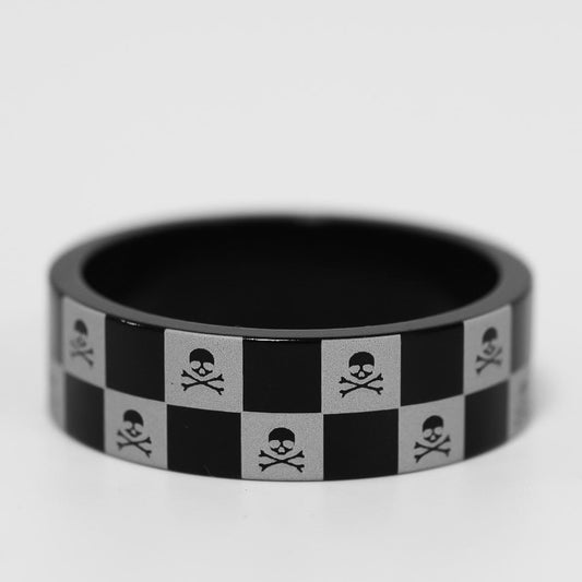 Custom Checkerboard Skull Bicycle Headset Spacer 10mm