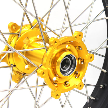 KKE 21" 18" Enduro Wheels Rims For SUZUKI DRZ400SM 2005-2024 Gold Hub