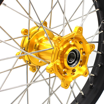 KKE 21" 18" Enduro Wheels Rims For SUZUKI DRZ400SM 2005-2024 Gold Hub