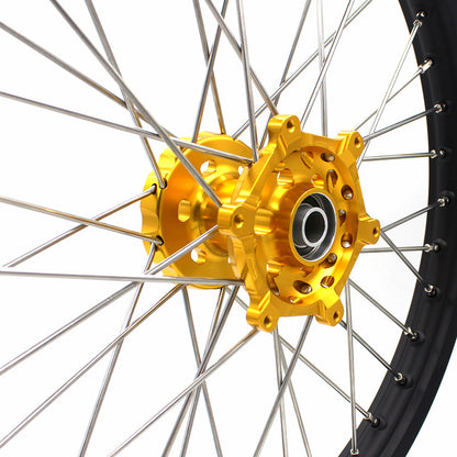 KKE 21" 18" Enduro Wheels Rims For SUZUKI DRZ400SM 2005-2024 Gold Hub