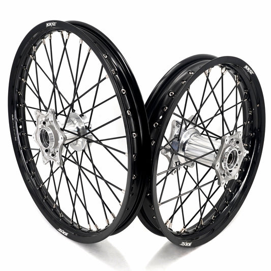 KKE 21/18 New Generation Cast Hub Billet Wheels Fit For KTM EXC XC-W XCF-W EXC-F 2003-2025 Black Spokes