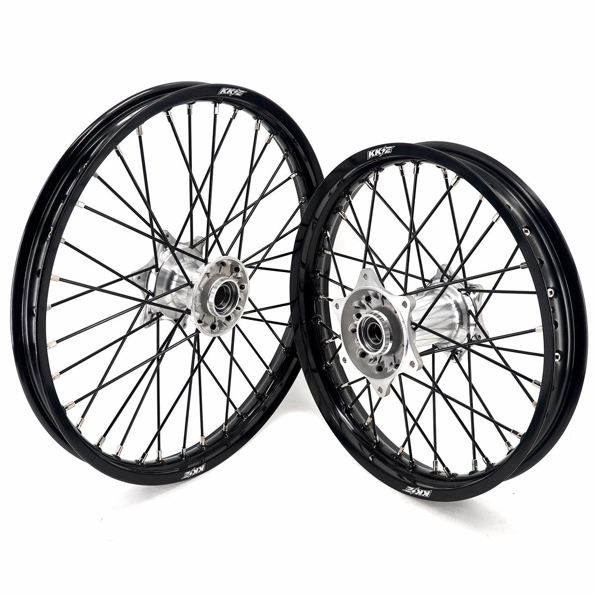KKE 21/18 New Generation Cast Hub Billet Wheels Fit For KTM EXC XC-W XCF-W EXC-F 2003-2025 Black Spokes