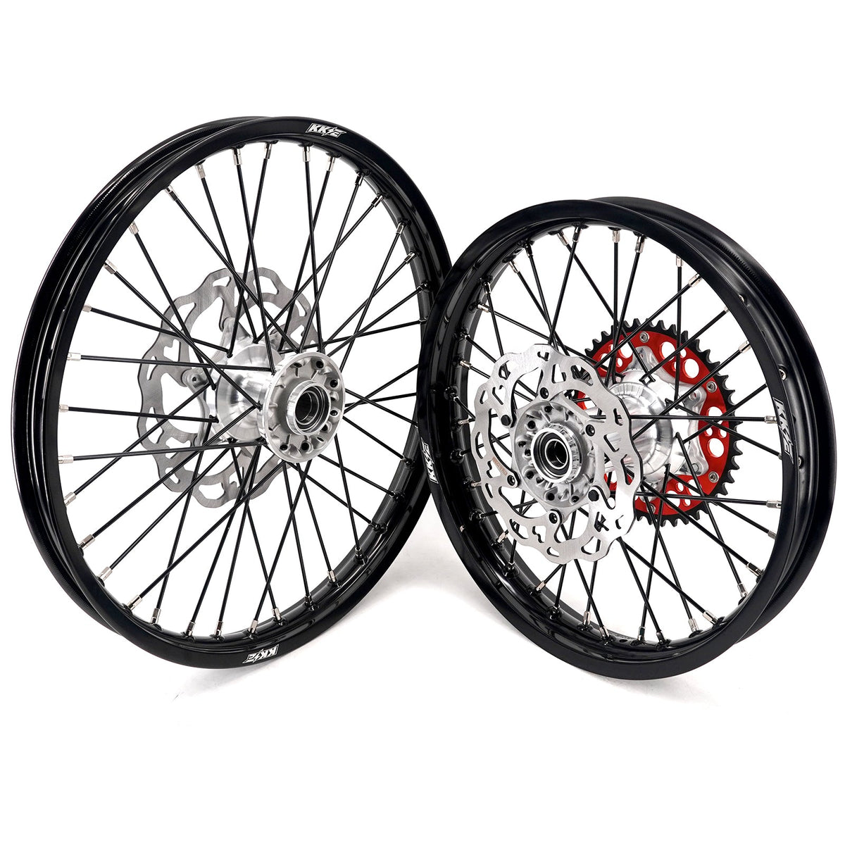 KKE 21/18 New Generation Cast Hub Billet Wheels Fit For KTM EXC XC-W XCF-W EXC-F 2003-2025 Black Spokes