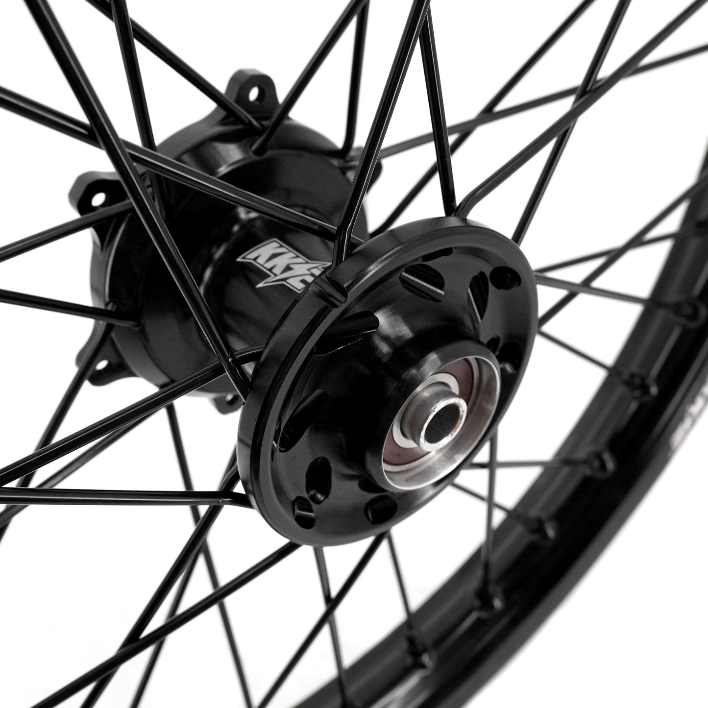 KKE 19 & 16 Spoked Kid's Wheels Rims Set for Kawasaki KX80 KX85 KX100 All Black