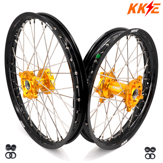 KKE 21 & 19 Wheels for Suzuki RMZ250 2007 RMZ450 2005-2025 Gold&Black