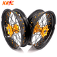 KKE 3.5/4.25 Supermoto Race Wheels For Suzuki RM125 1996-2007 RM250 1996-2008 Gold Nipples