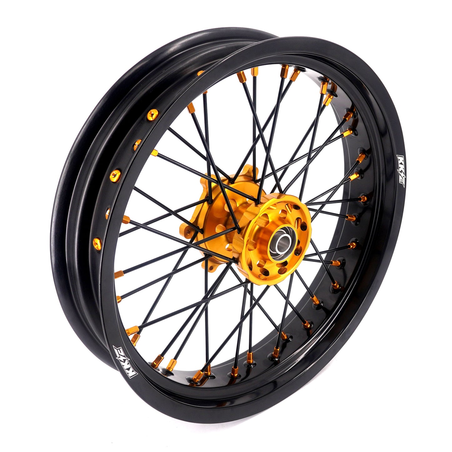 KKE 3.5/4.25 Supermoto Race Wheels For Suzuki RM125 1996-2007 RM250 1996-2008 Gold Nipples