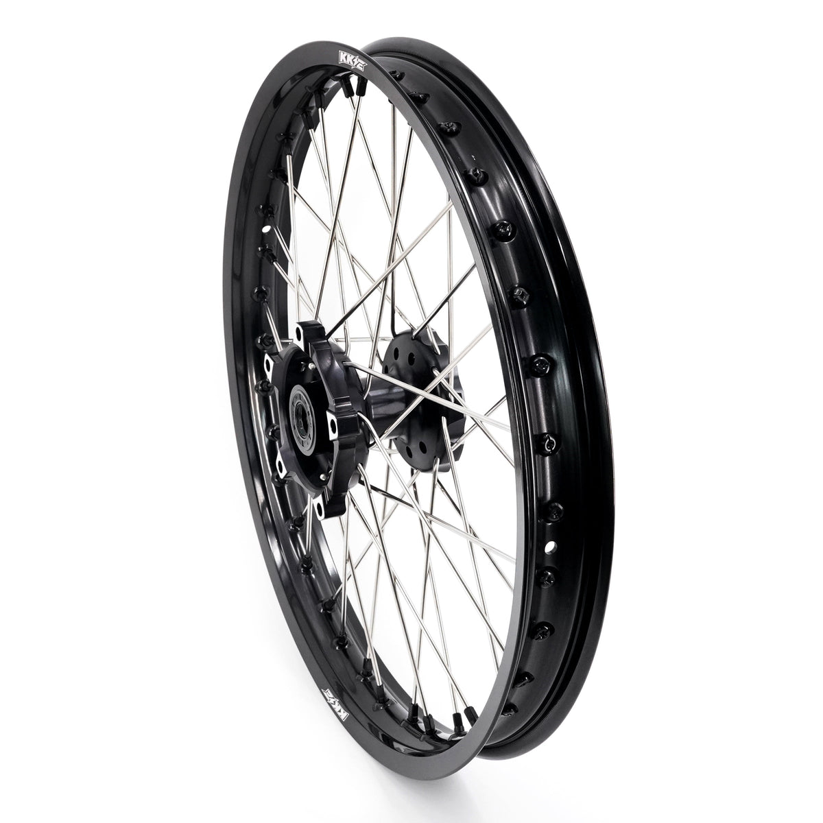 KKE 1.85*21 & 2.5*18 Fit CF MOTO 450MT Motorcycle Tubed Spoke Wheels Rims Black
