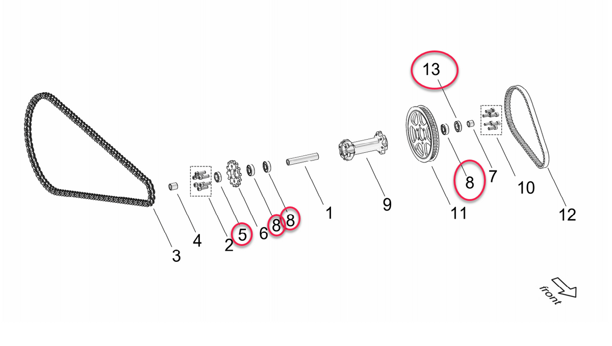 DirtyBike Bearing Kit – 12mm Intermediate Shaft – E Ride Pro 3.0/SR