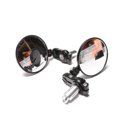 folding mini round bar end mirror SET - fits MANY bikes