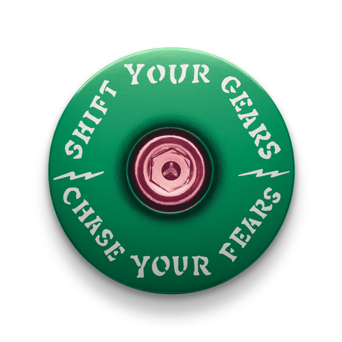 Chase Your Fears Go Fast Don't Die x Dispatch - Custom Bicycle Headset Cap