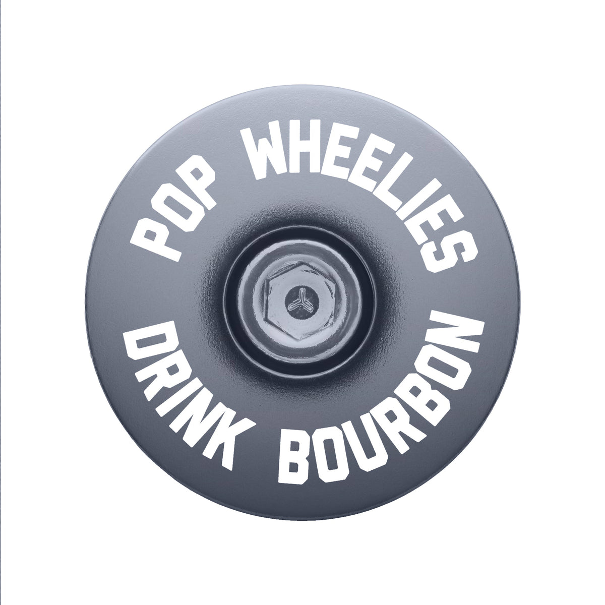 Pop Wheelies Drink Bourbon Bicycle Headset Cap