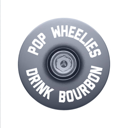 Pop Wheelies Drink Bourbon Bicycle Headset Cap
