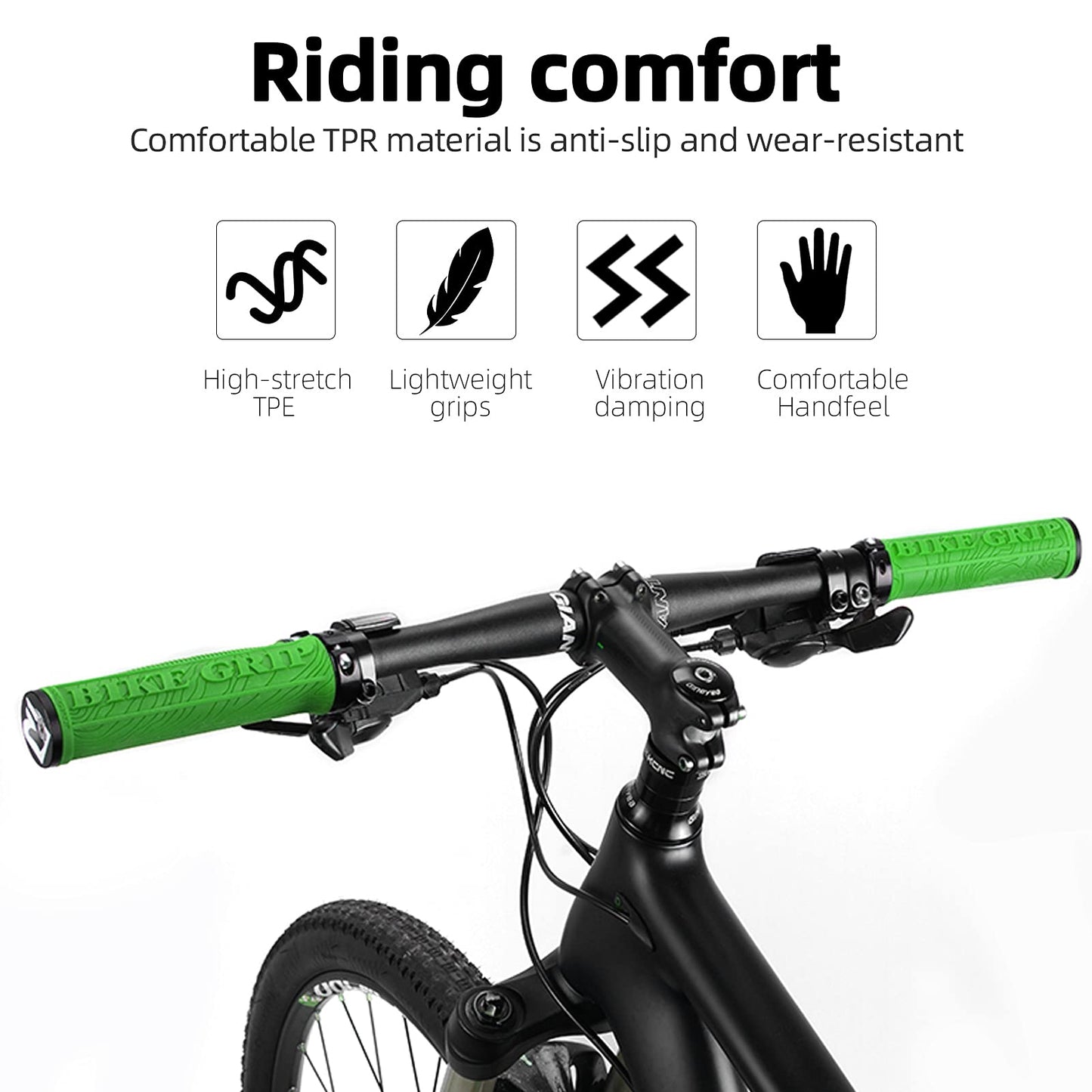ROCKBROS Bike Handlebar Grips Double Lock-on MTB Bicycle Handle Bar Grips