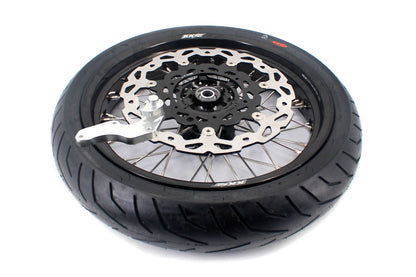 KKE CUSH DRIVE 3.5-4.25*17" Supermoto Wheels Kit For SUZUKI DRZ400 DRZ400E DRZ400S CST Tires
