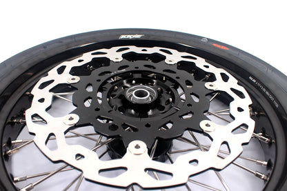KKE CUSH DRIVE 3.5/4.25*17in. Supmermoto Wheels Kit For SUZUKI DRZ400SM 2005-2024 CST Tires