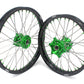 KKE 1.6*21 & 2.15*19 Wheels Rims Fit Kawasaki KX450 2019-2024 KX450X 2021-2024 Green Nipples
