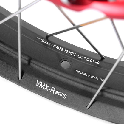 VMX-Racing Red Hub & Black Rim Tubeless Wheels Fit For HONDA Africa Twin CRF1000L 2016-2020 21in. & 18in.