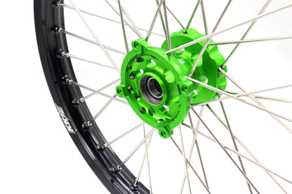 KKE 1.6*21 & 2.15*19 Wheels Rims Fit Kawasaki KX450 2019-2023 KX450X 2021-2023 Green Hubs