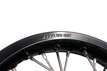 KKE 14 & 12 Small Kid's Wheels Rims Set for KTM 65 SX 2002-2024 Silver&Black