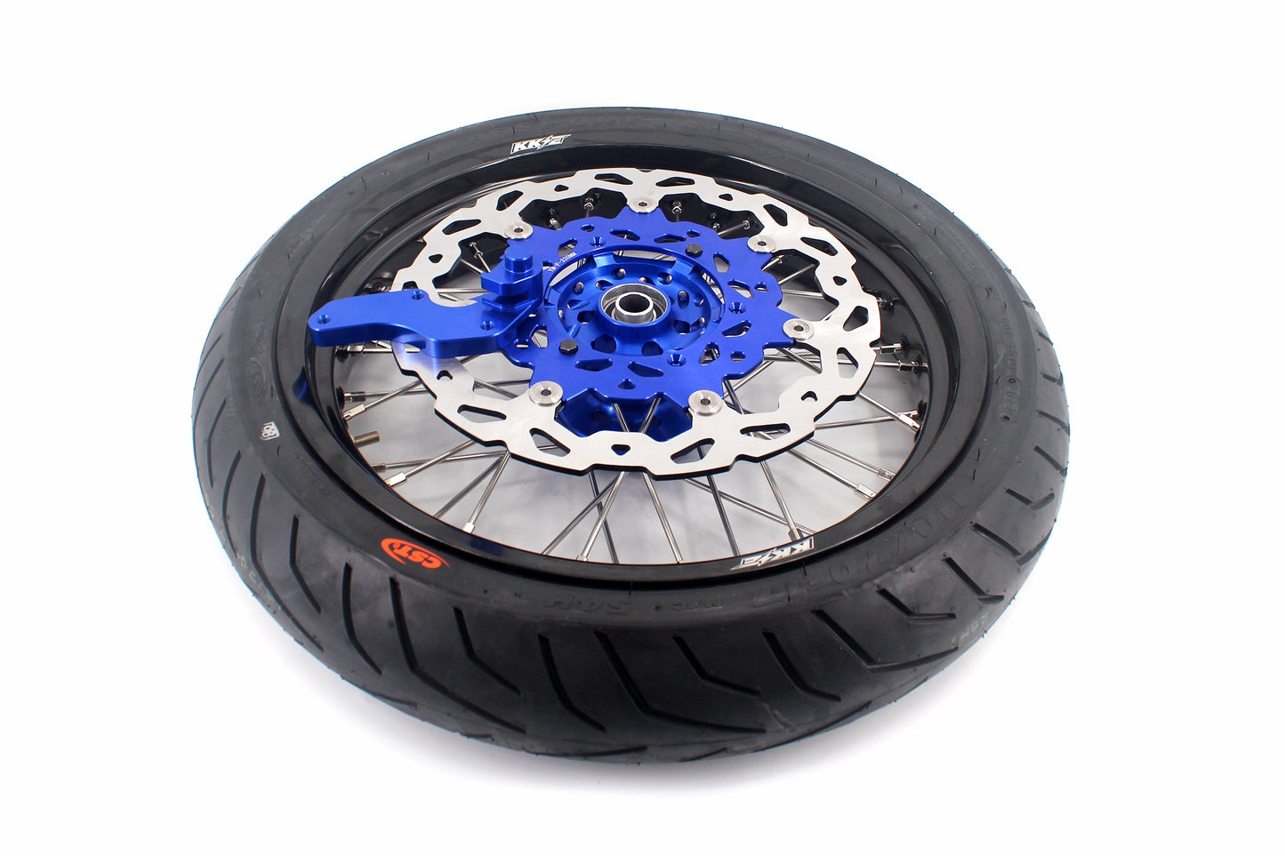KKE 3.5/4.25*17inch Cush Drive Rims Tires For YAMAHA WR250F 2001-2019 WR450F 2003-2018 Blue Hub