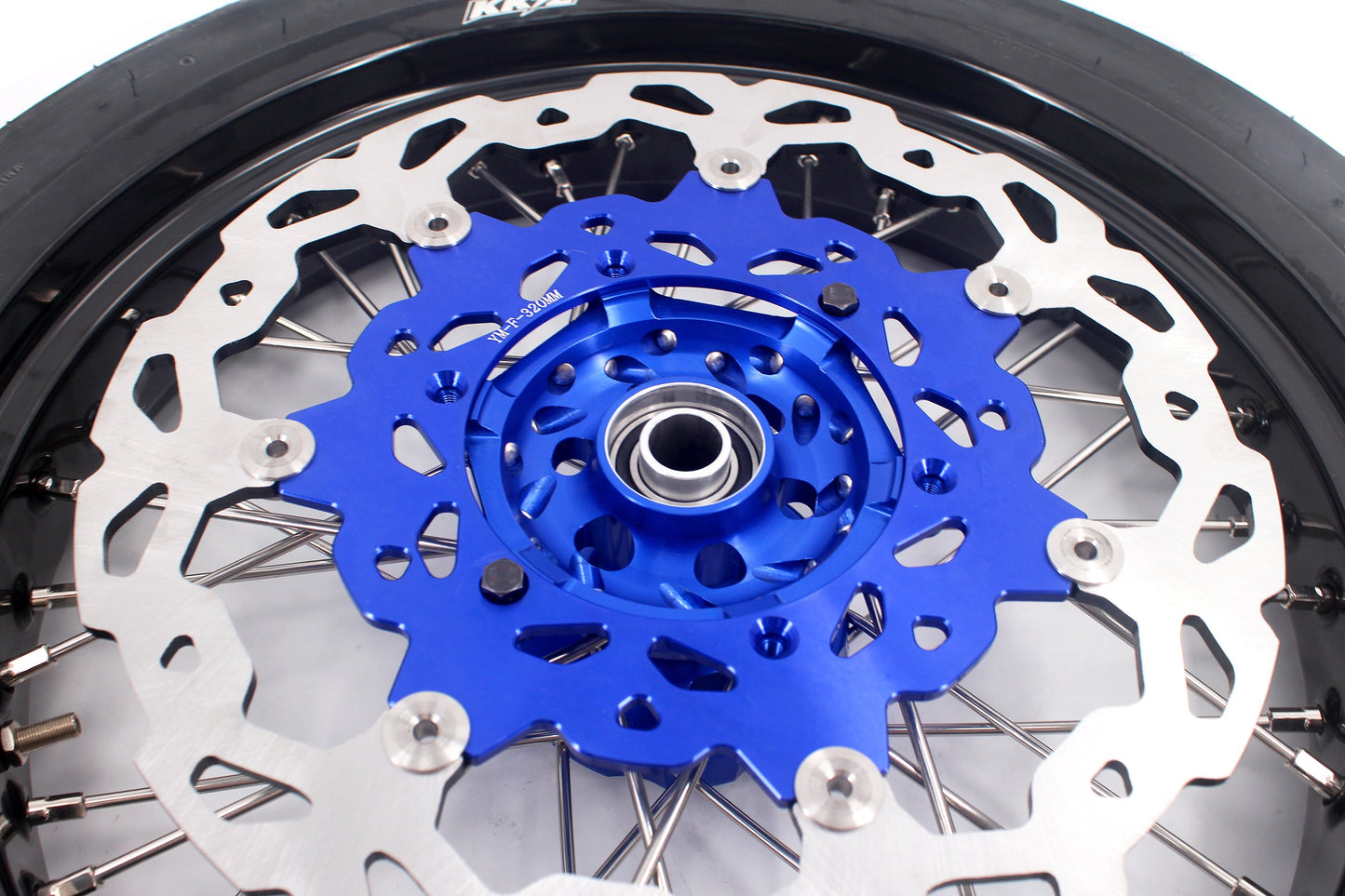 KKE 3.5/4.25*17inch Cush Drive Rims Tires For YAMAHA WR250F 2001-2019 WR450F 2003-2018 Blue Hub