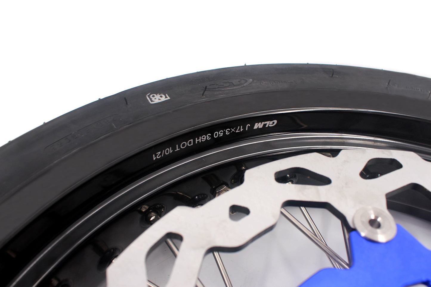 KKE 3.5/4.25*17inch Cush Drive Rims Tires For YAMAHA WR250F 2001-2019 WR450F 2003-2018 Blue Hub