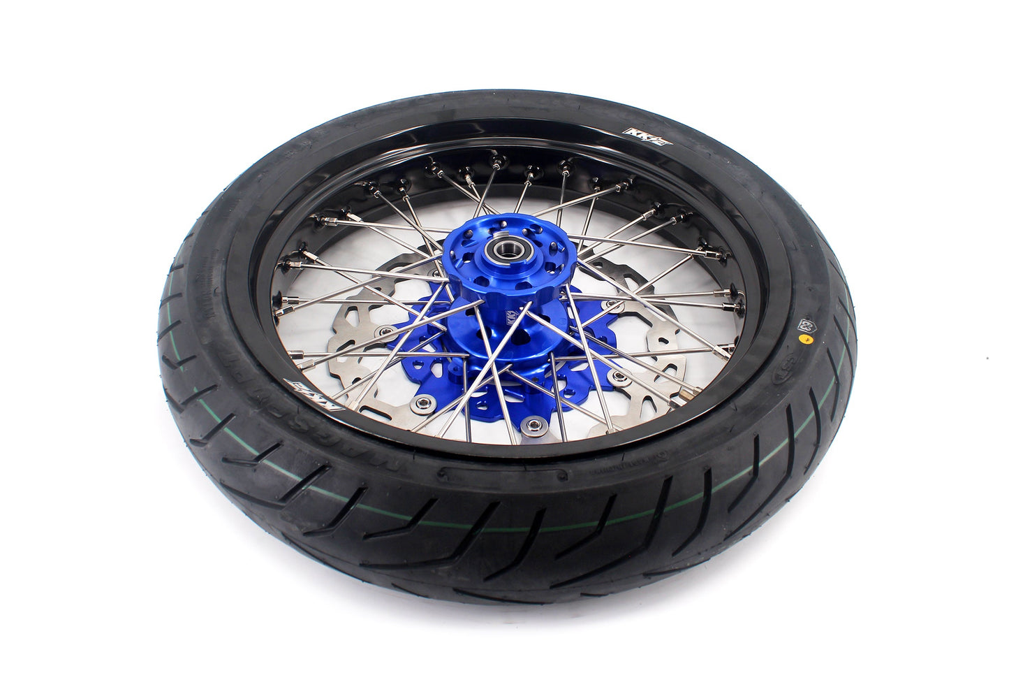 KKE 3.5/4.25*17inch Cush Drive Rims Tires For YAMAHA WR250F 2001-2019 WR450F 2003-2018 Blue Hub