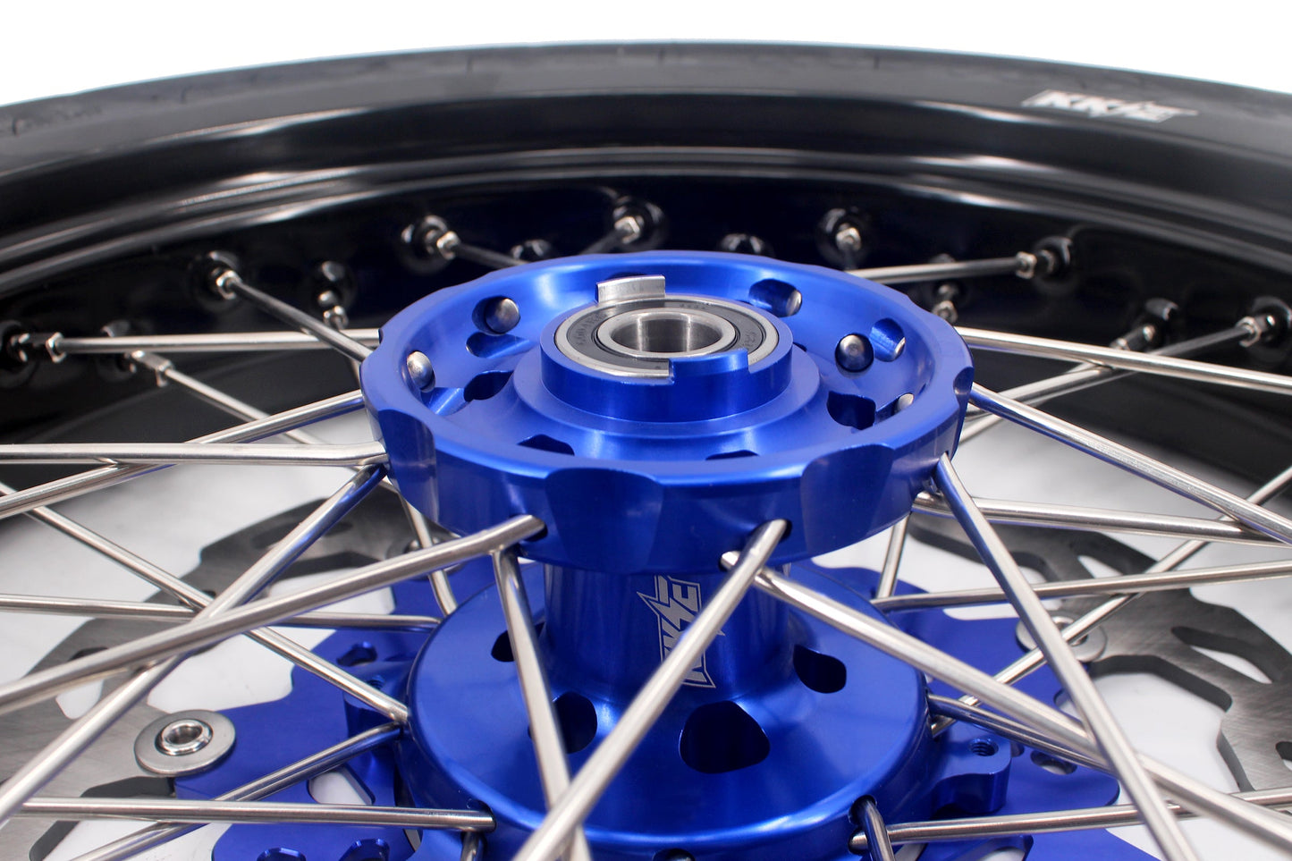 KKE 3.5/4.25*17inch Cush Drive Rims Tires For YAMAHA WR250F 2001-2019 WR450F 2003-2018 Blue Hub